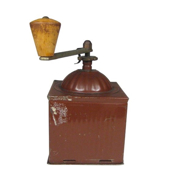 PB Vintage Coffee Grinder Metal Made in Italy Manual Hand Crank Brown - Picture 4 of 12